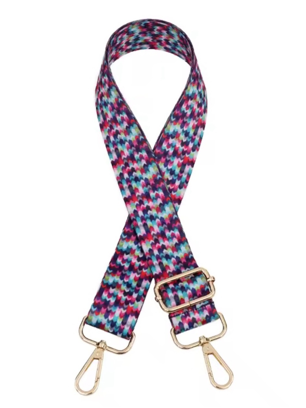 Adjustable Multicolor Bag Strap with Gold Hardware (Mermaid)
